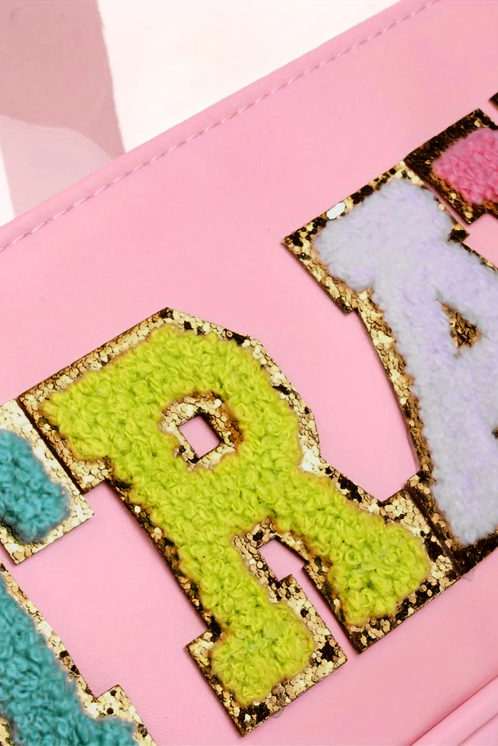 TRAVEL Chenille Clear Makeup Bag