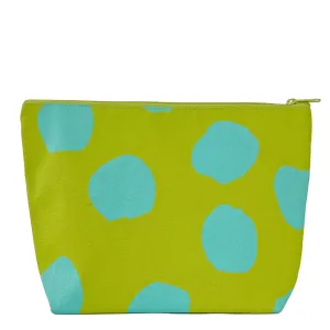 Travel Pouch XL in Big Smudge Dot Green/Aqua