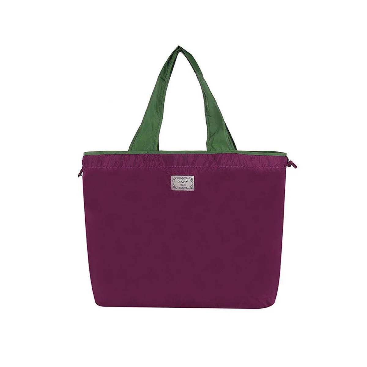 Ultra-Light Foldable Large Capacity Portable Shopping Bag with Drawstring Mouth