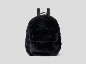 Unisex Faux Fur Backpack with Flap Front Pocket