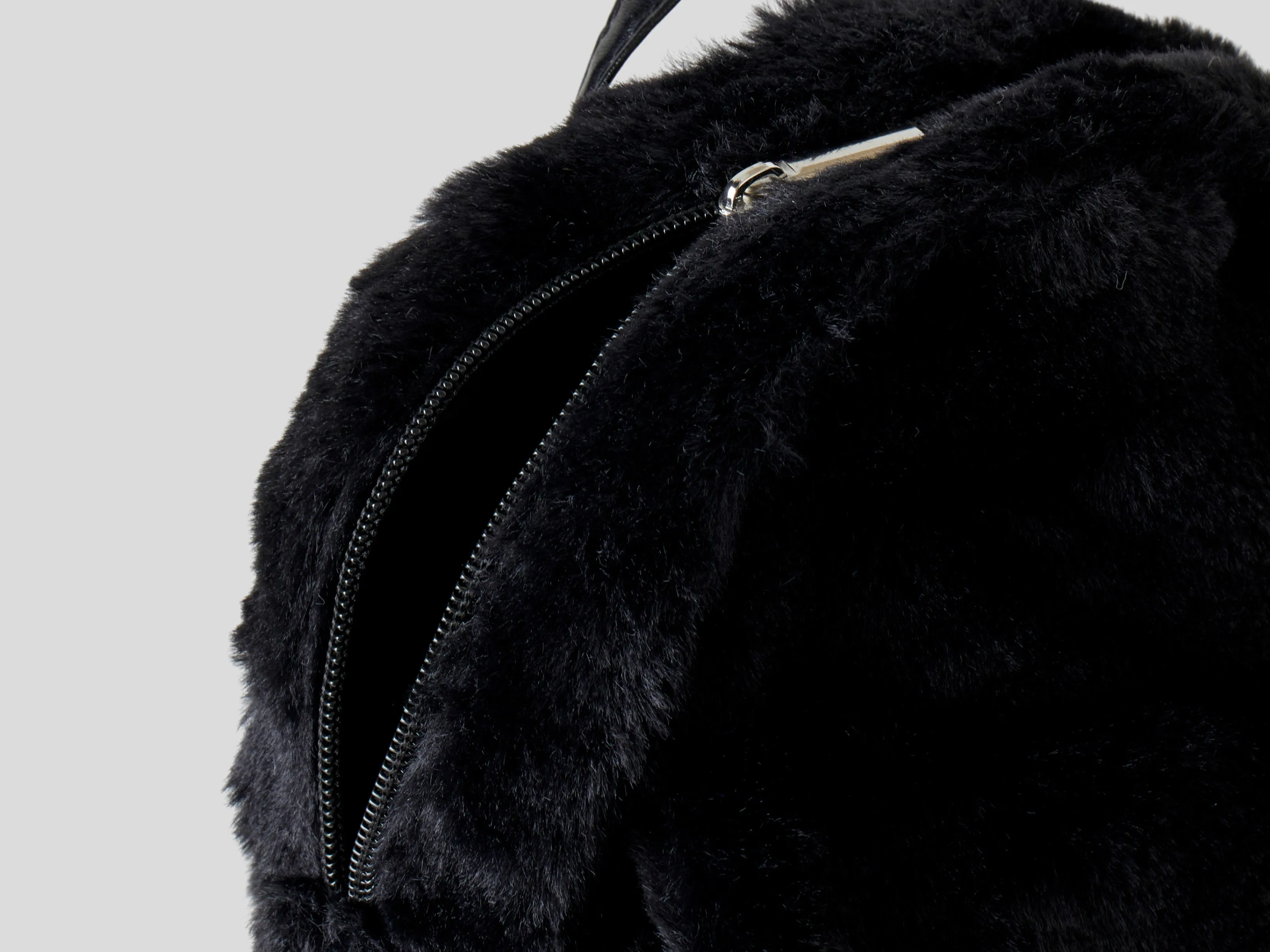 Unisex Faux Fur Backpack with Flap Front Pocket