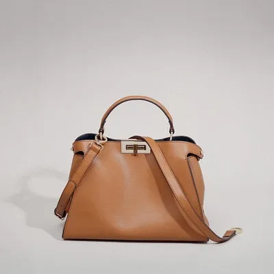 upgrade black leather lady handbag