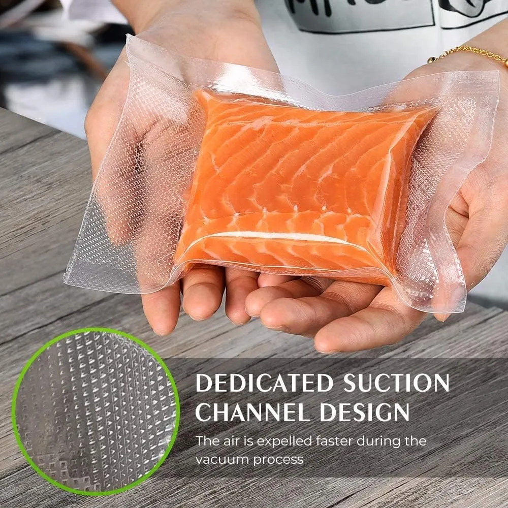 Vacuum Sealer Bags for Food，Seal a Meal Bags Rolls，8inx50 Rolls 2 Pack XinBaoLon