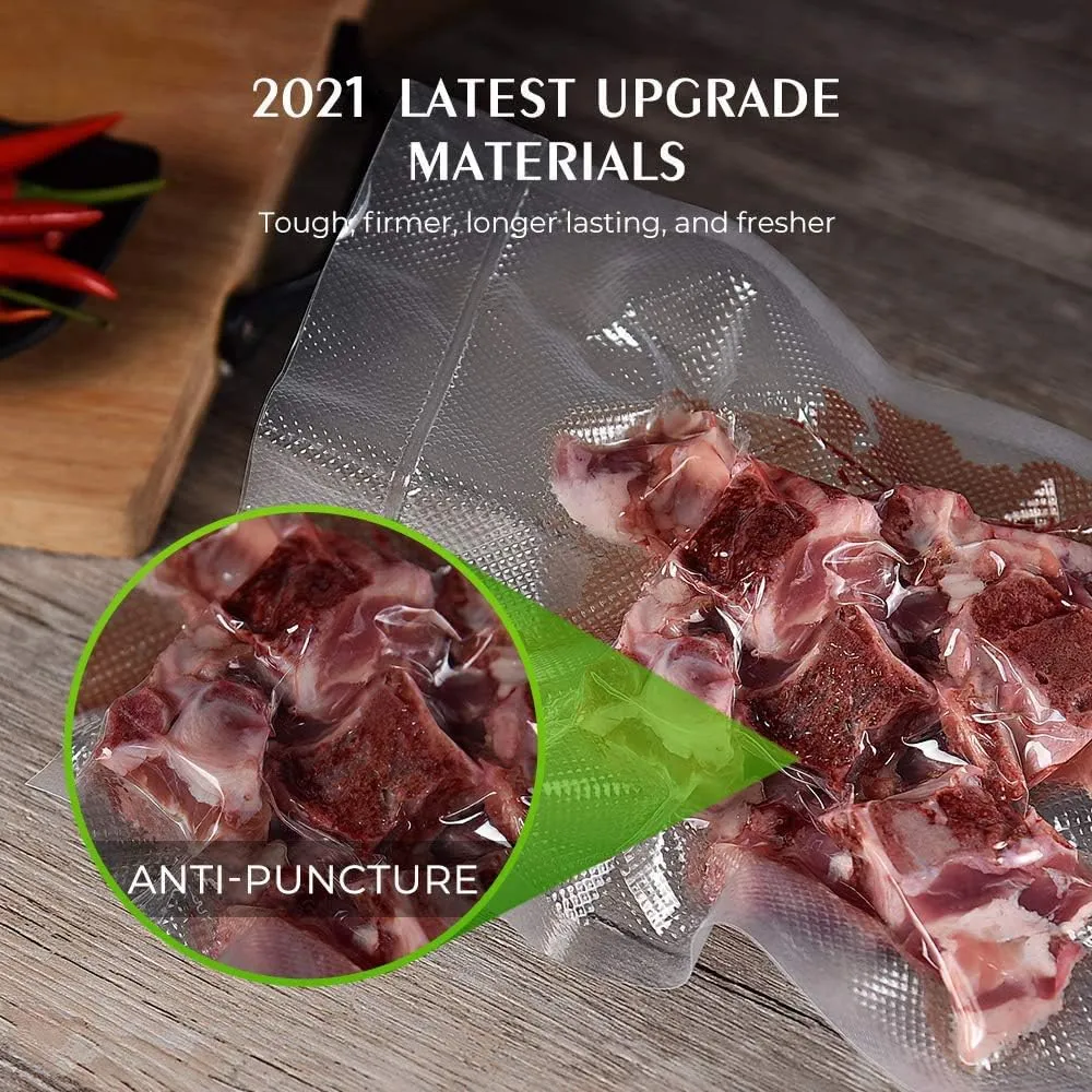Vacuum Sealer Bags for Food，Seal a Meal Bags Rolls，8inx50 Rolls 2 Pack XinBaoLon