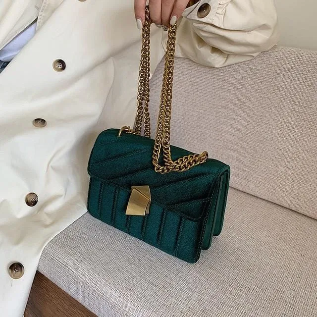 Velvet Satchel Bag