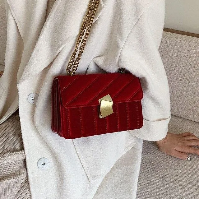 Velvet Satchel Bag