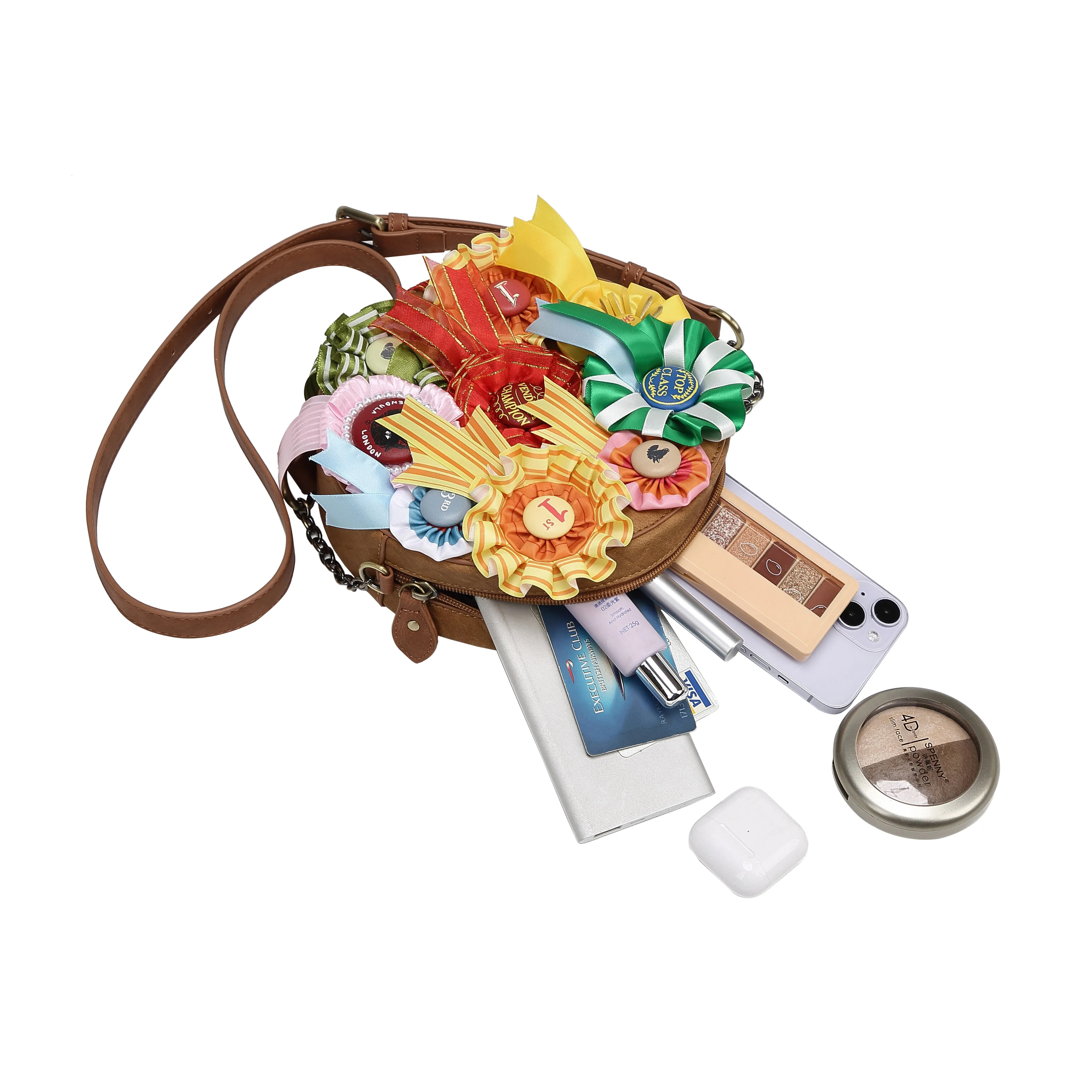 Vendula Pony Club Rosette Edition Apollo Round Crossbody Bag