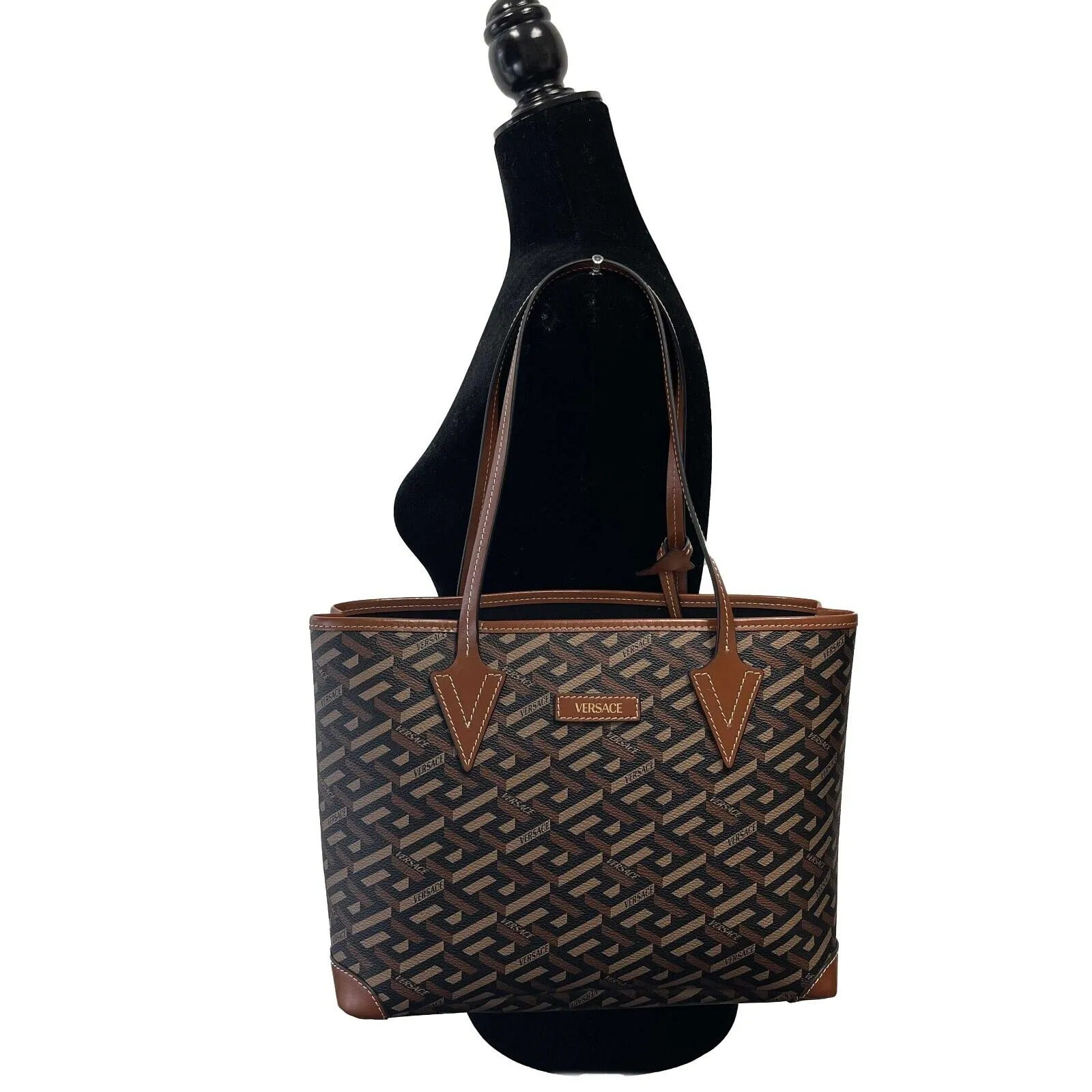 Versace - New w/ Tags - La Greca Small Signature Tote W / Pouch - Shoulder Bag