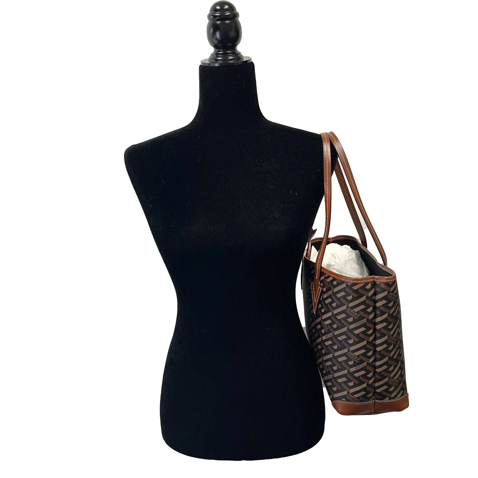 Versace - New w/ Tags - La Greca Small Signature Tote W / Pouch - Shoulder Bag