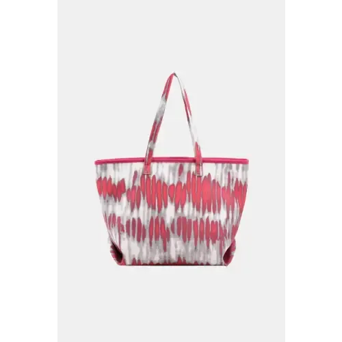 Vibrant Blue Tie-Dye Printed PU Leather Tote Bag