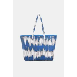 Vibrant Blue Tie-Dye Printed PU Leather Tote Bag