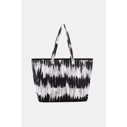 Vibrant Blue Tie-Dye Printed PU Leather Tote Bag