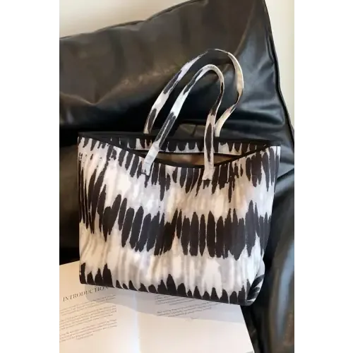 Vibrant Blue Tie-Dye Printed PU Leather Tote Bag