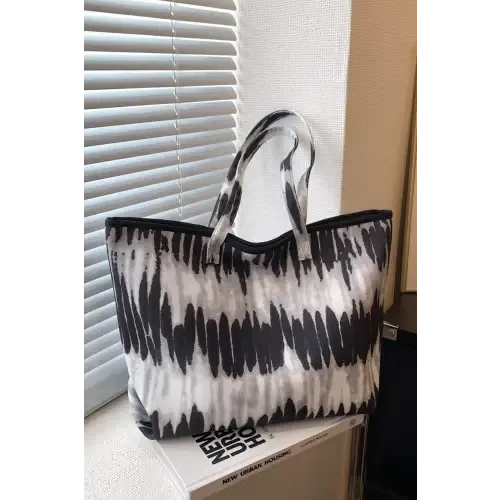 Vibrant Blue Tie-Dye Printed PU Leather Tote Bag