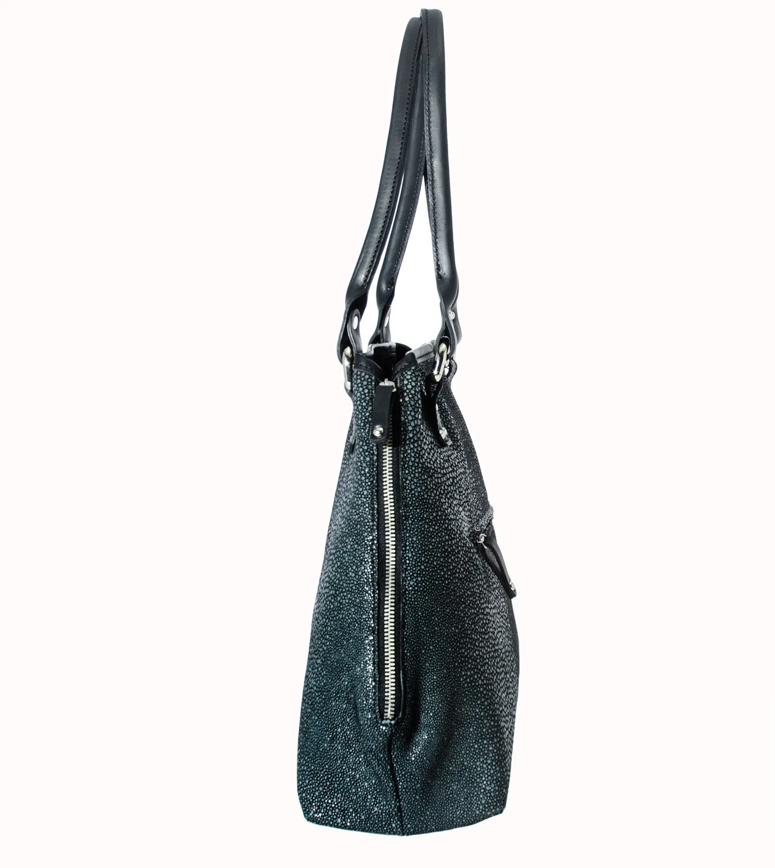 Vin Baker Handbags - Terra Italian Leather Speckled Shoulder Bag