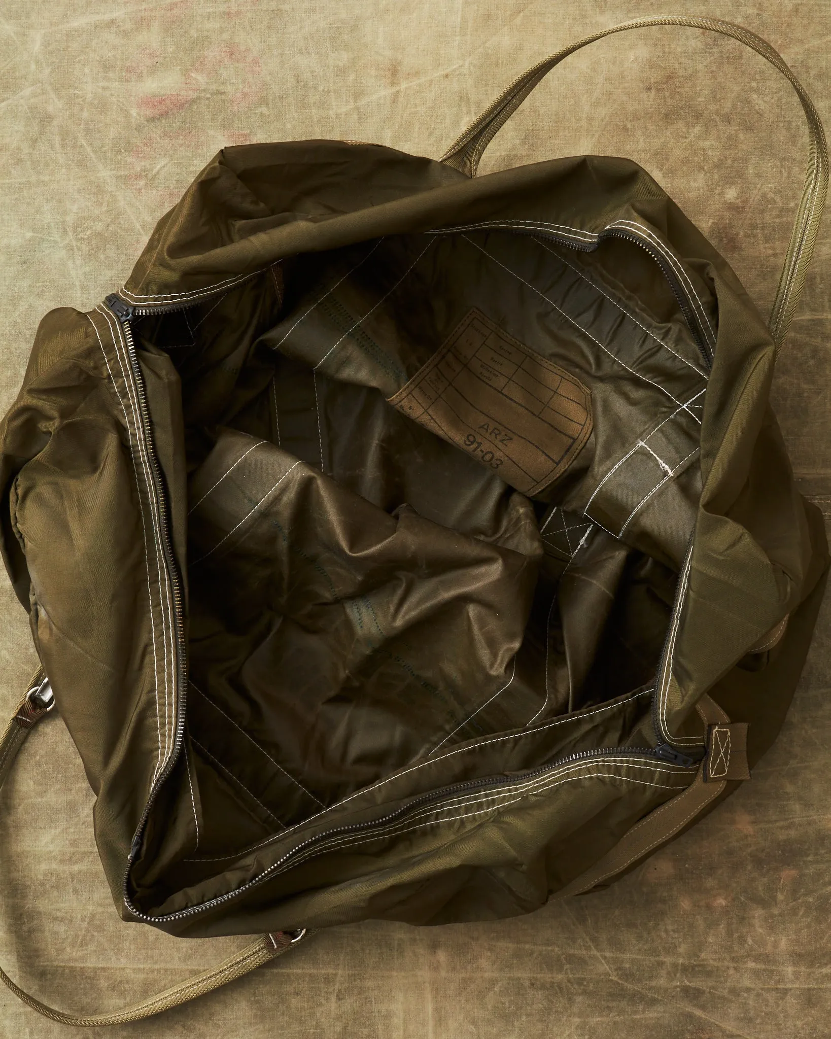 Vintage 1980's French Army Parachute Nylon Duffle Bag