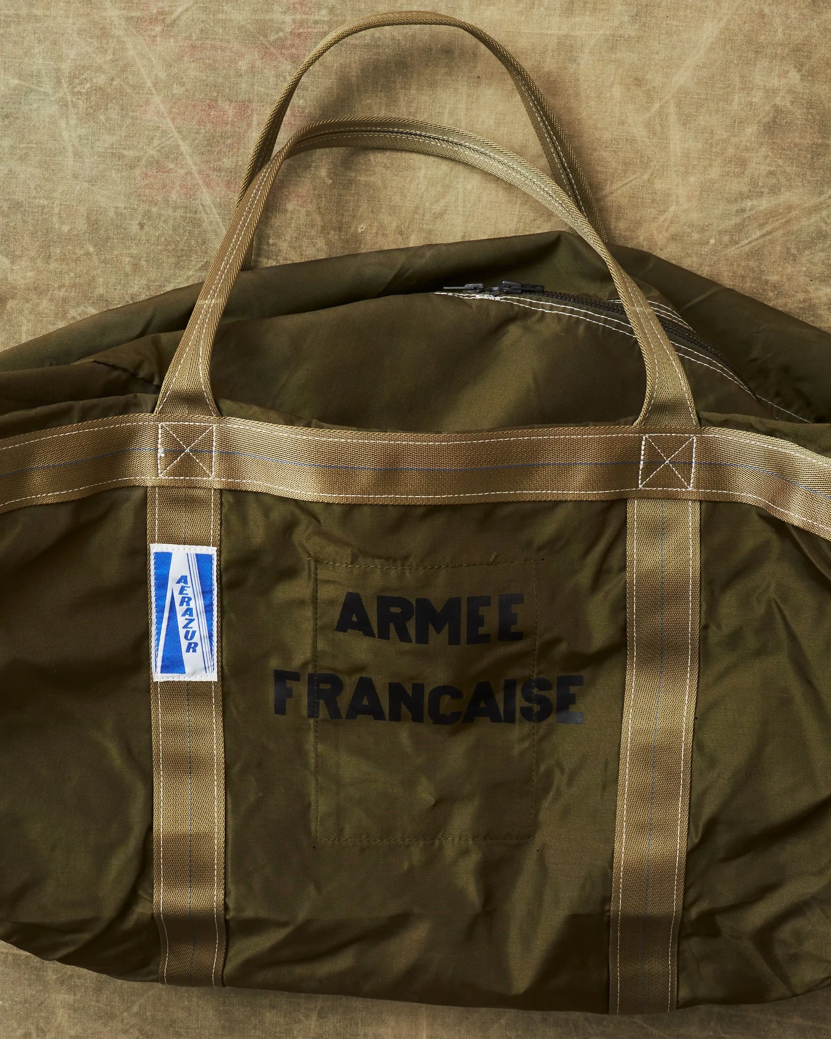 Vintage 1980's French Army Parachute Nylon Duffle Bag