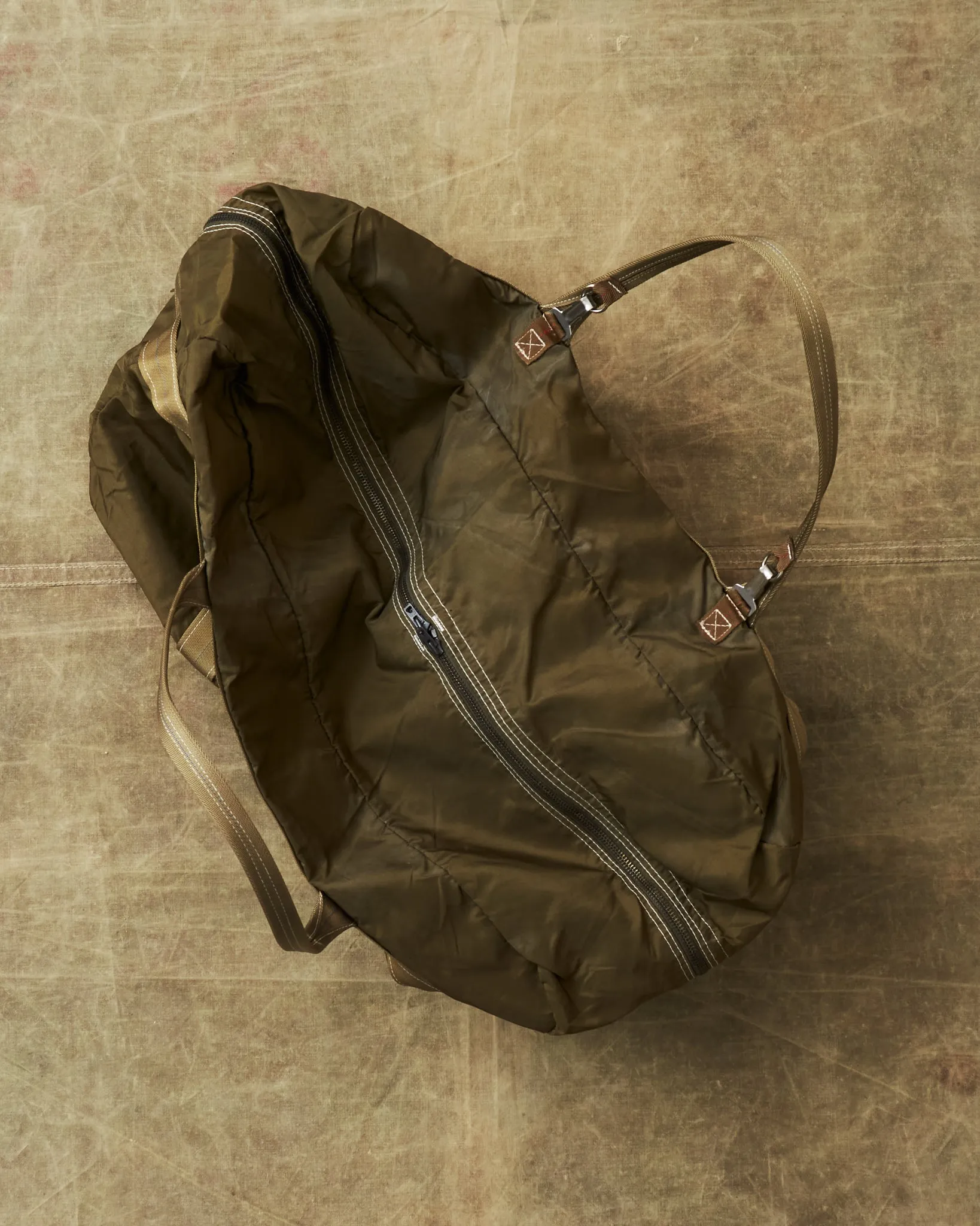 Vintage 1980's French Army Parachute Nylon Duffle Bag