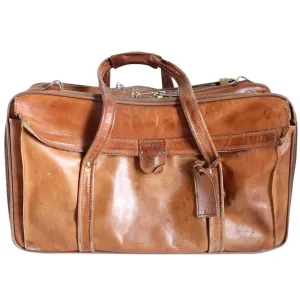 Vintage American Hartmann Luggage Brown Leather Weekender Bag