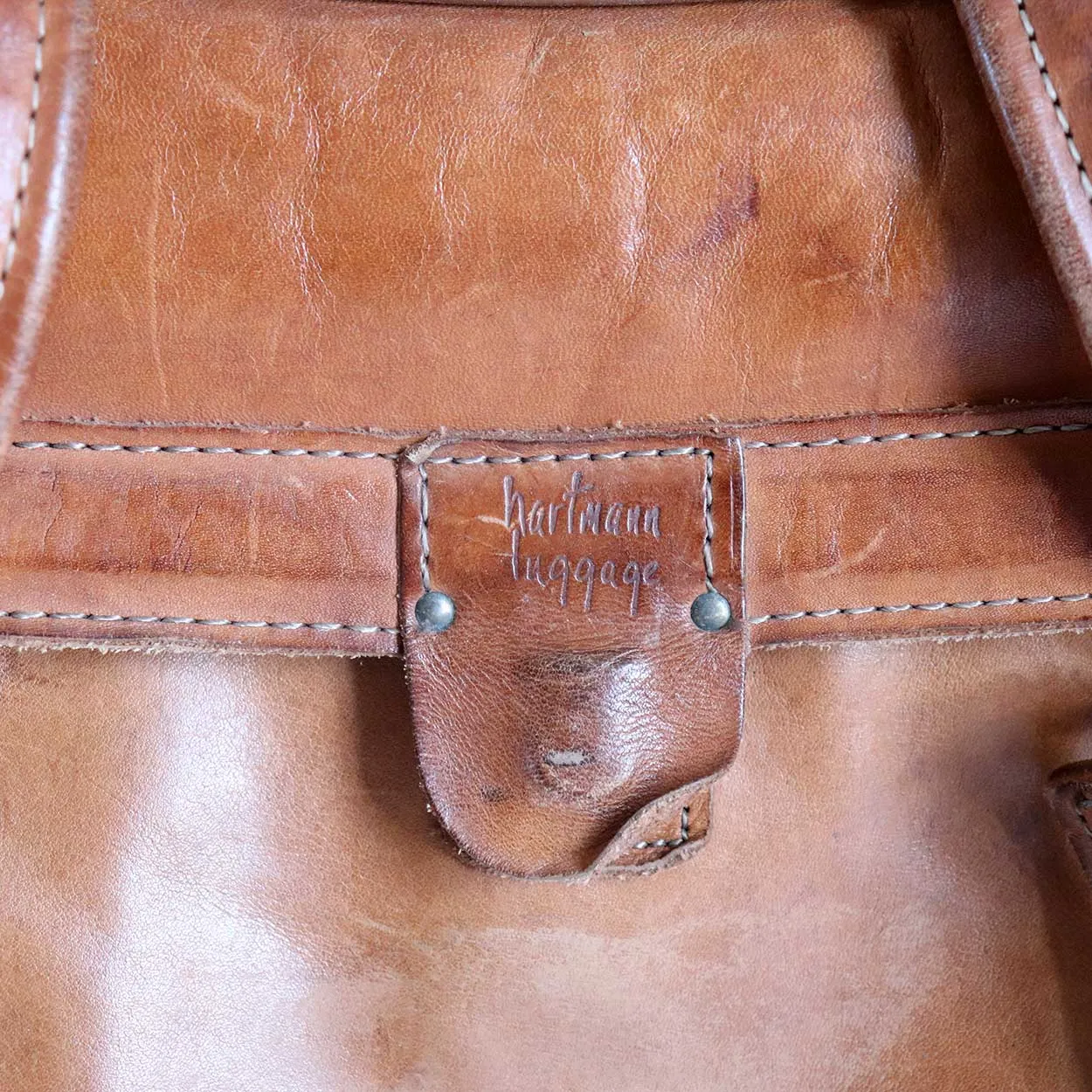 Vintage American Hartmann Luggage Brown Leather Weekender Bag