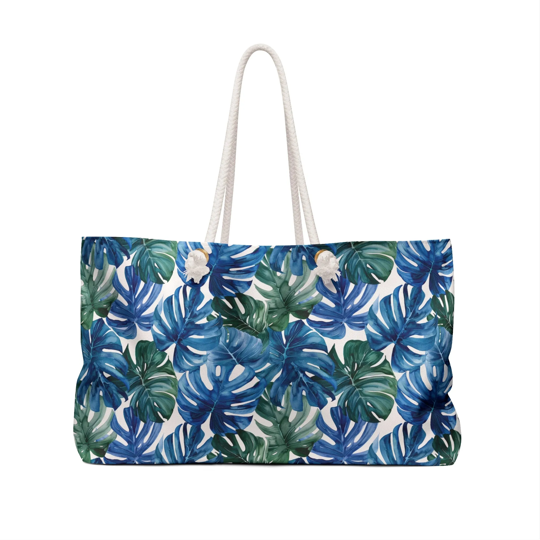Watercolor Tropics Weekender Bag (Blue, Green)