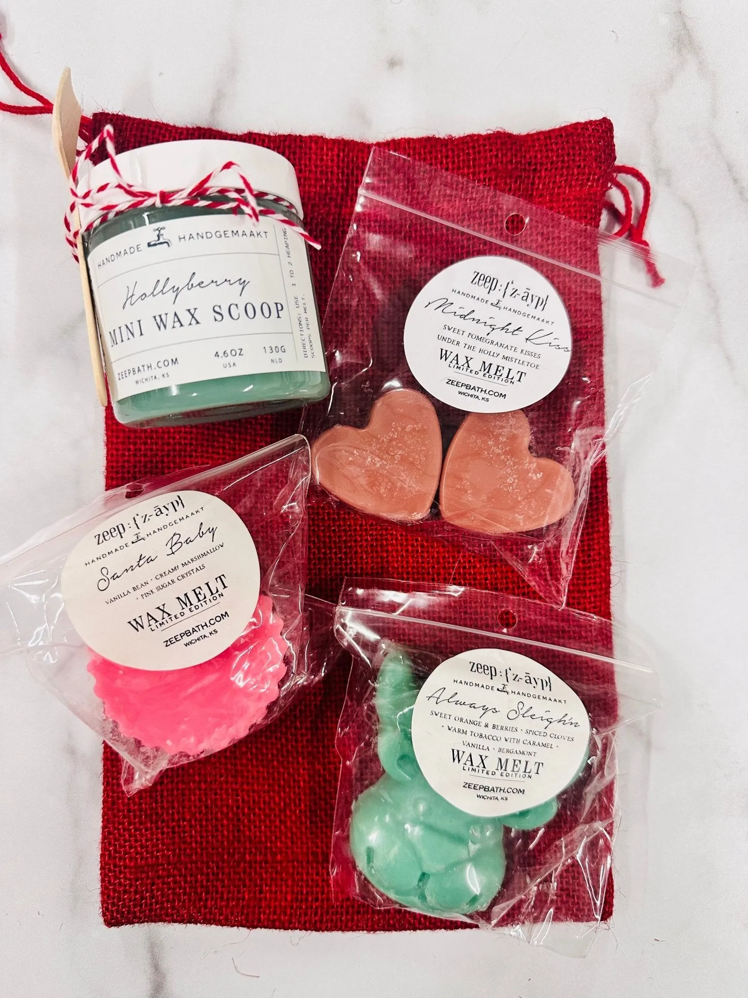 Wax Melt Gift Sets Green/Red Bags