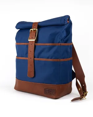 Weekender in Navy with Brown Leather