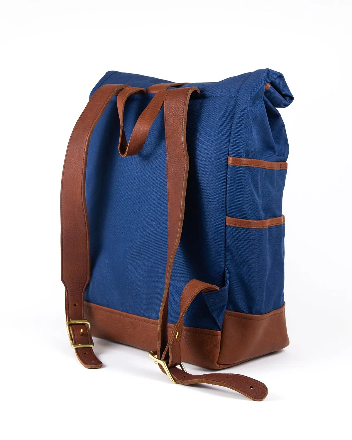 Weekender in Navy with Brown Leather