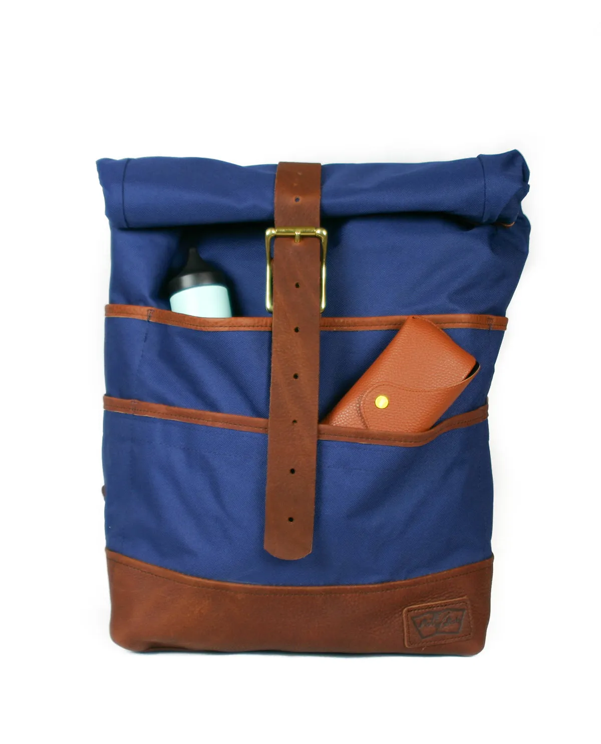 Weekender in Navy with Brown Leather