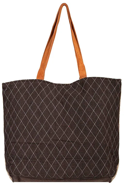 Western Shoulder Tote Geometric Print Front