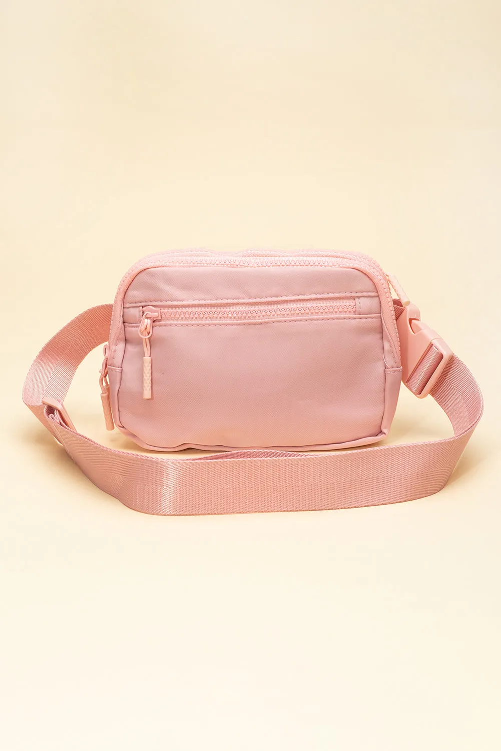 Wide Belt Zipped Square Crossbody Bag