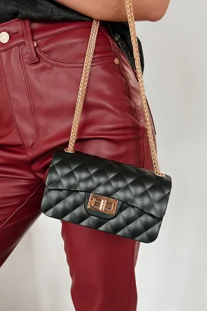 Wish You The Best Quilted Jelly Mini Purse (Black)