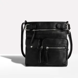 Women's Multi-Pocket Leather Shoulder Bag