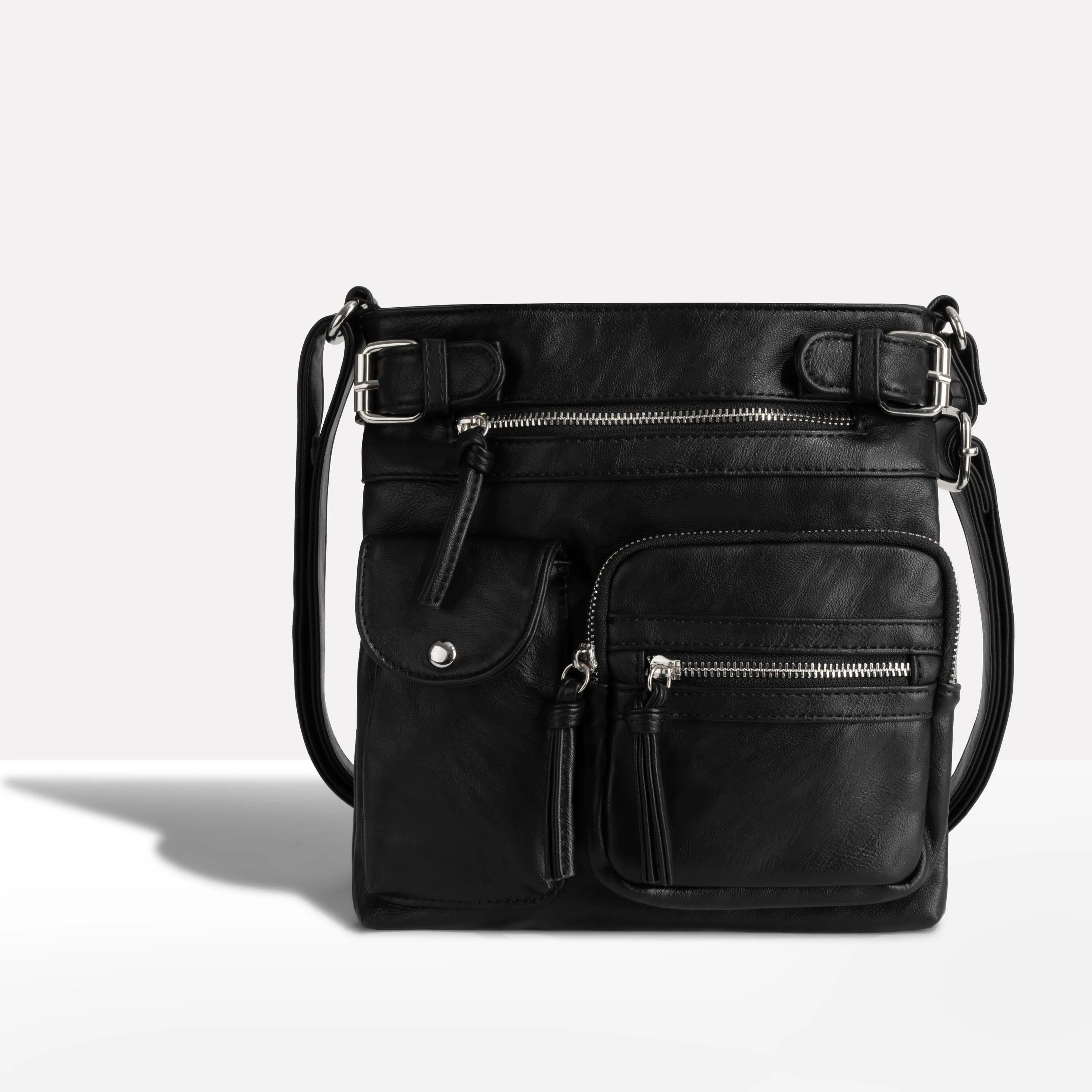 Women's Multi-Pocket Leather Shoulder Bag