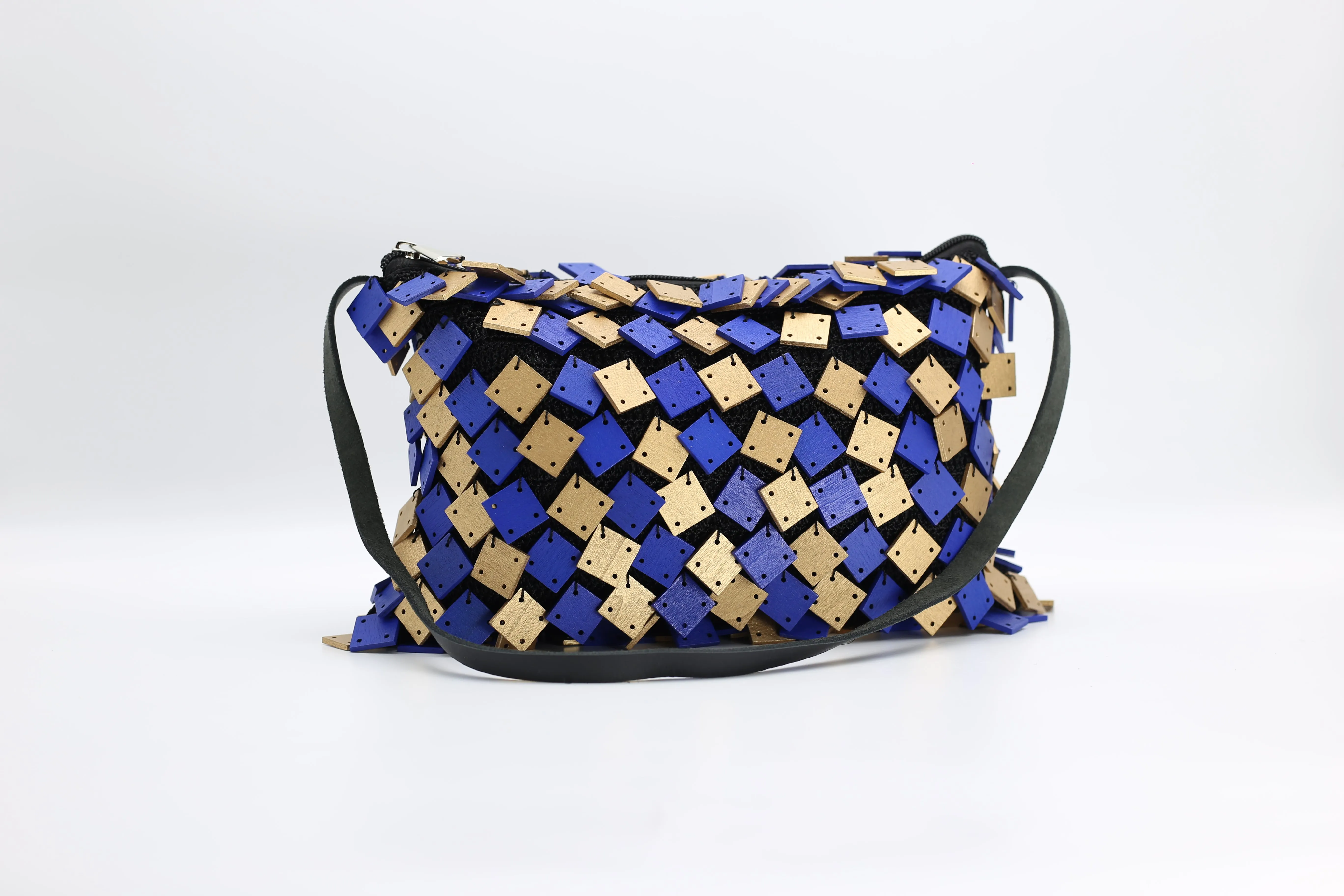 Wooden Squares Bag - Hand-crocheted - Duo