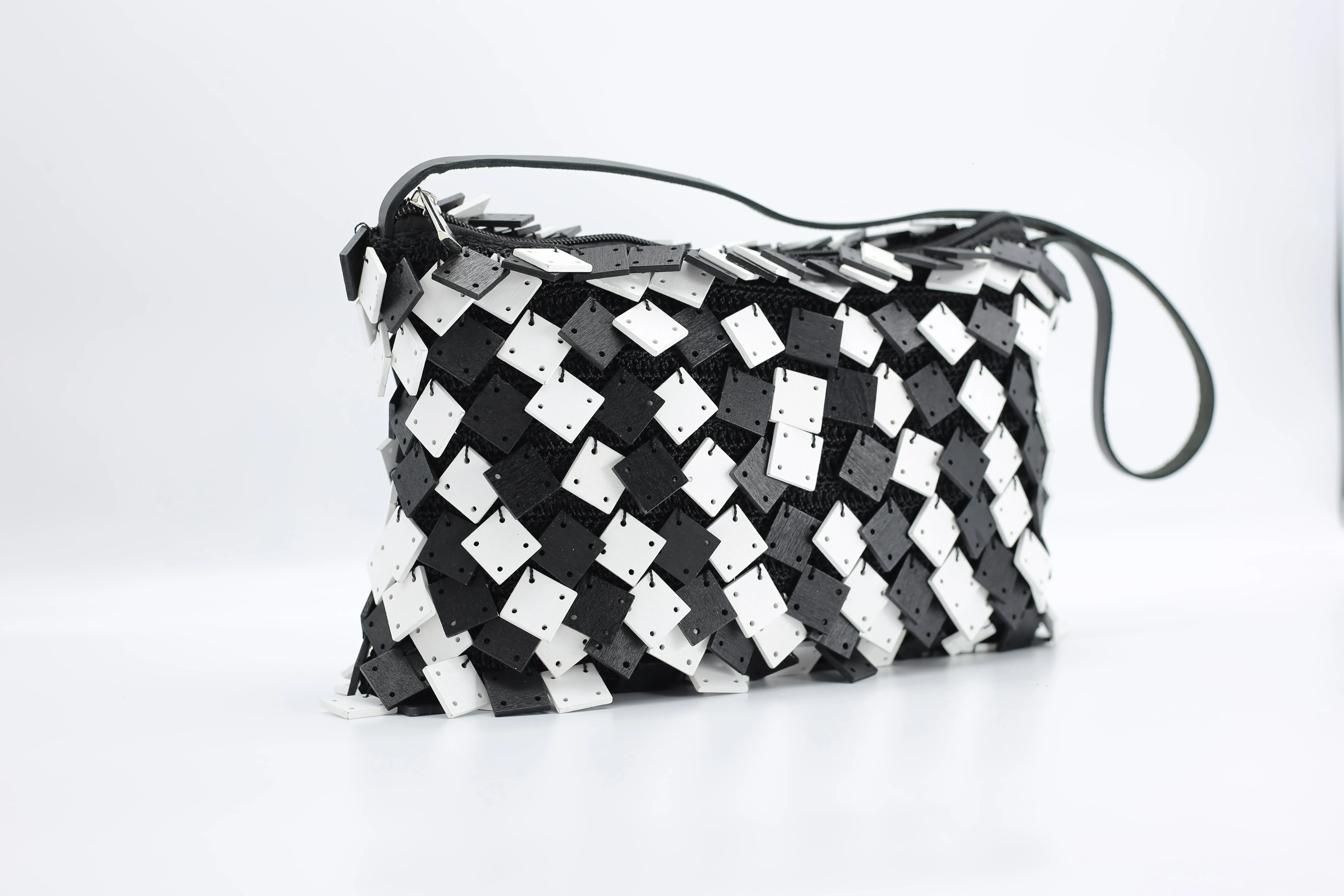 Wooden Squares Bag - Hand-crocheted - Duo