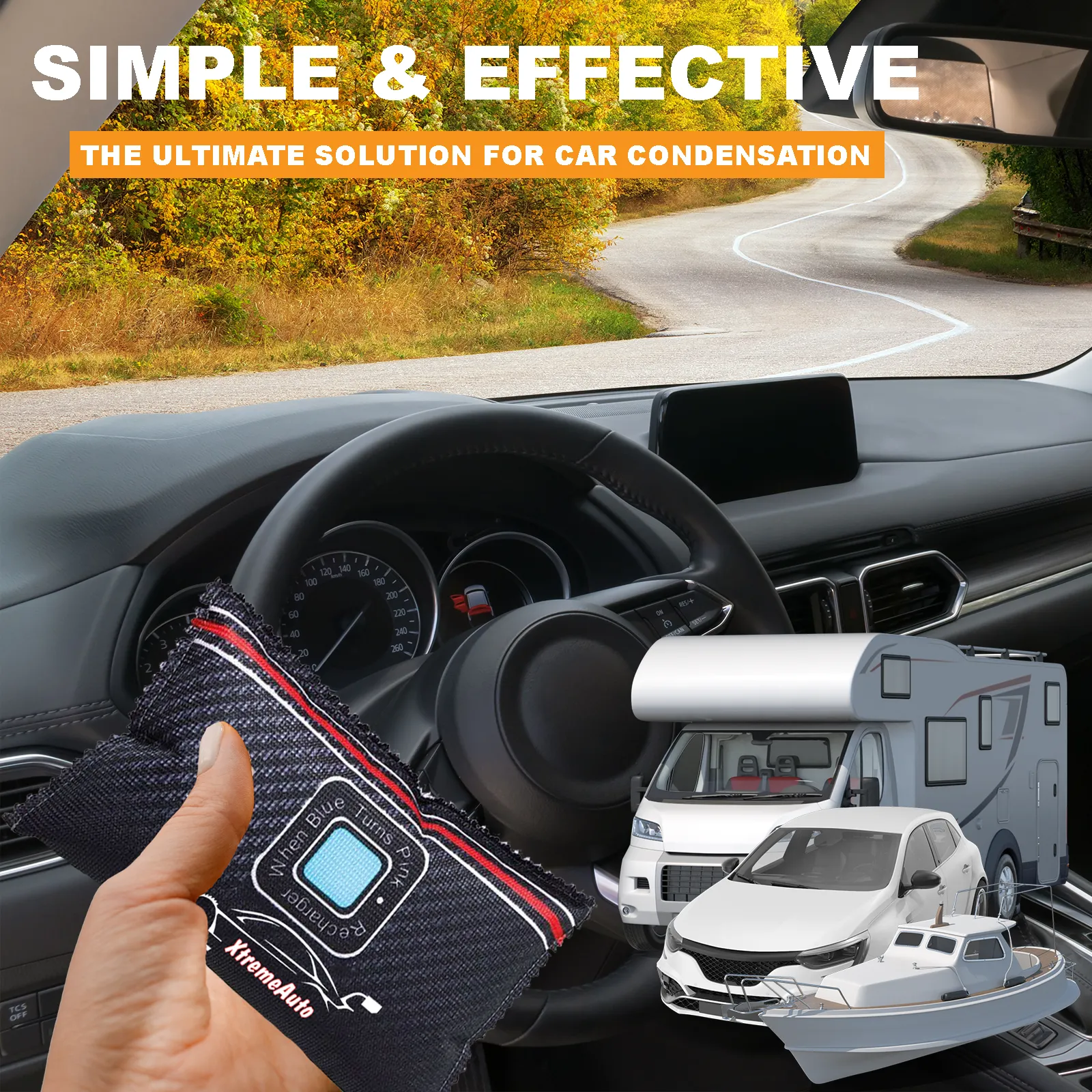 Xtremeauto Car Dehumidifier Bags, With Rechargable Moisture Indicator