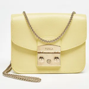 Yellow Leather Mini Metropolis Chain Shoulder Bag