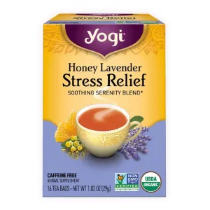 Yogi Tea | Honey Lavender Stress Relief Tea| Herbal Tea | 16 Tea Bags