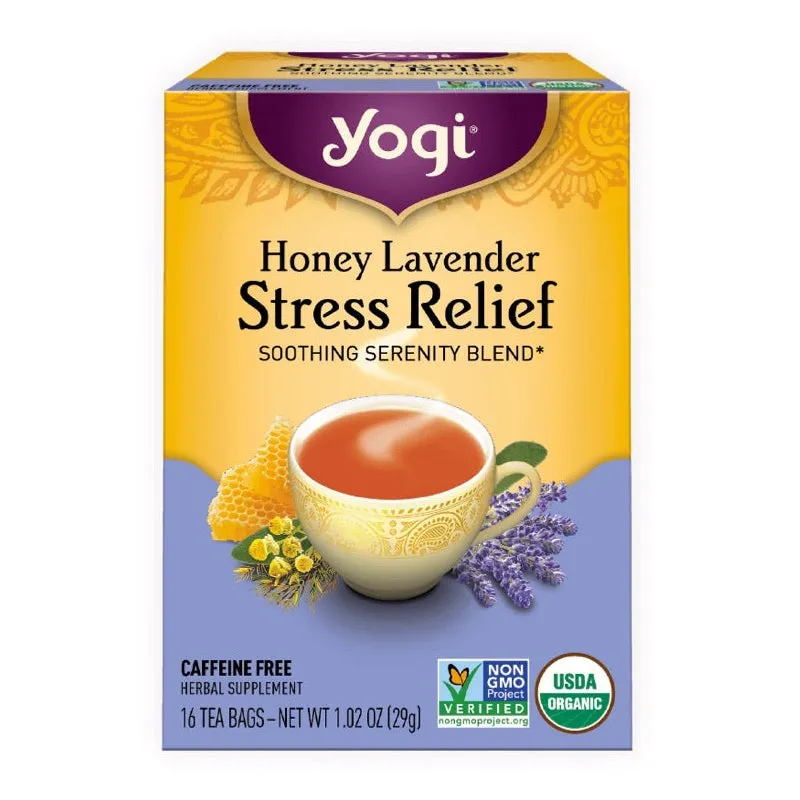 Yogi Tea | Honey Lavender Stress Relief Tea| Herbal Tea | 16 Tea Bags