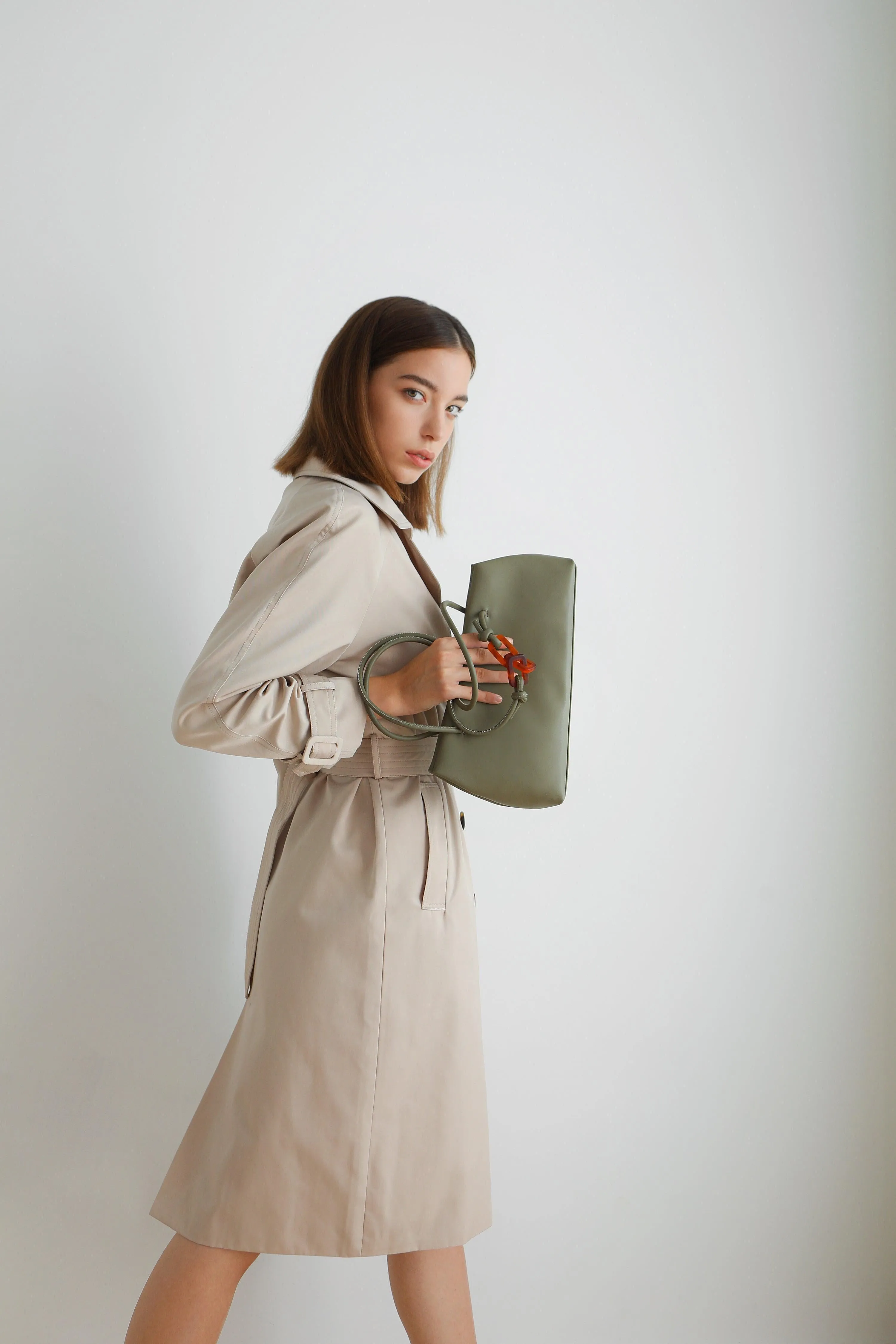 Zella Leather Shoulder Bag - Green