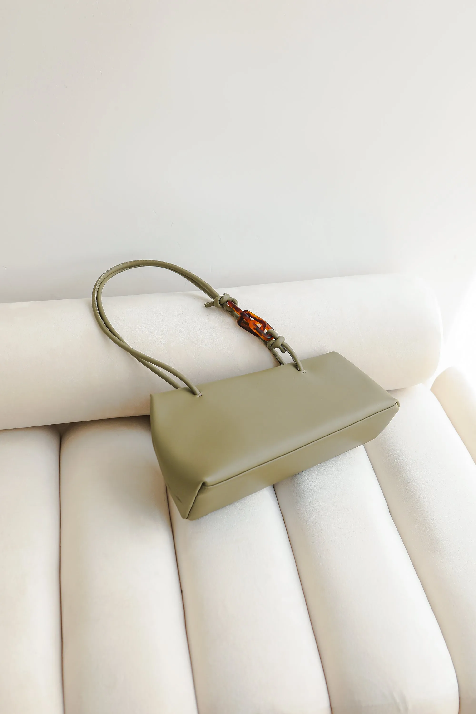 Zella Leather Shoulder Bag - Green