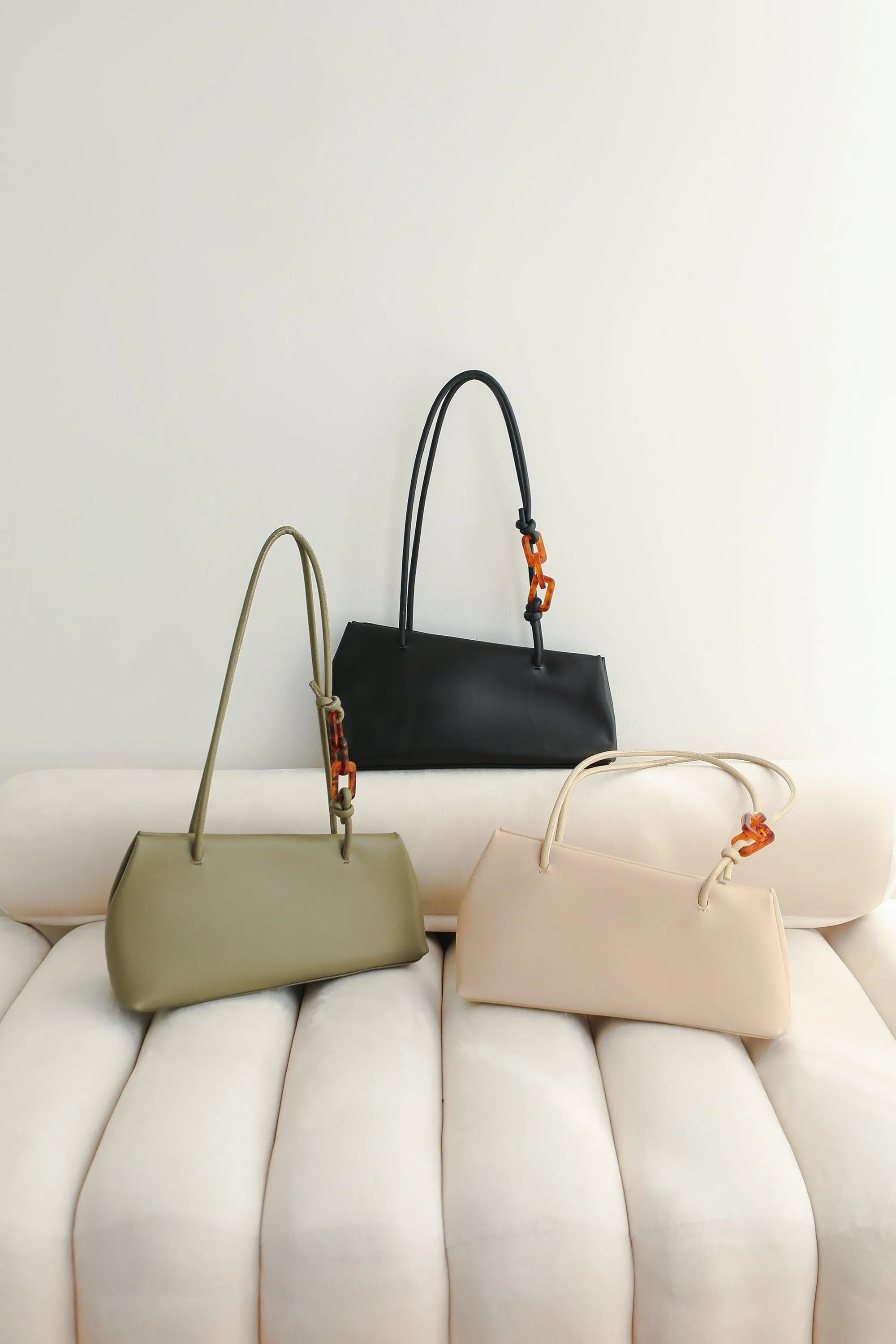 Zella Leather Shoulder Bag - Green