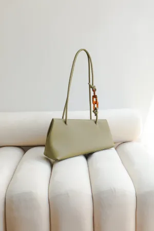 Zella Leather Shoulder Bag - Green