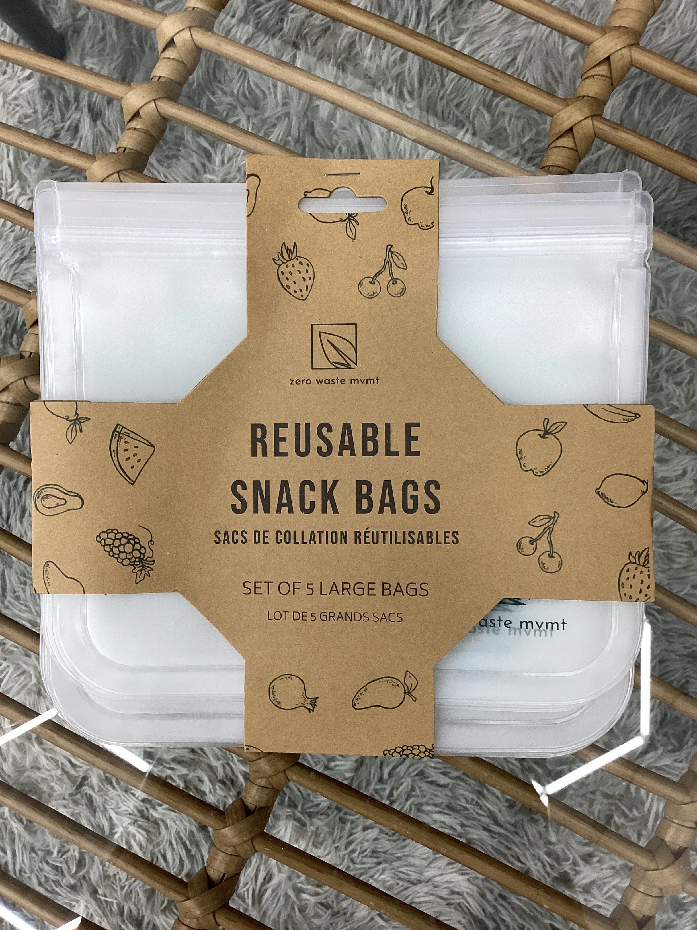 Zero Waste MVMT - Reusable Snack Bags | BPA-Free | Eco-Friendly Zip Pouch
